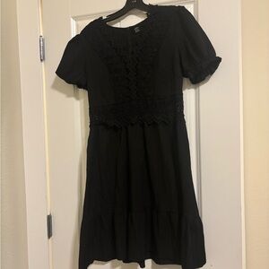 SHEIN Black Lace Detail Dress